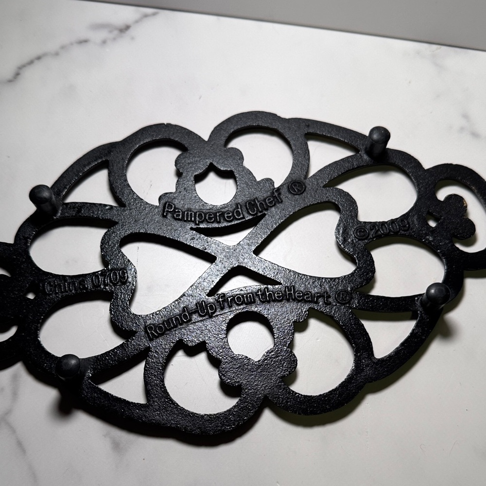 Pampered Chef Black Cast Iron Trivet - Picture 3 of 3